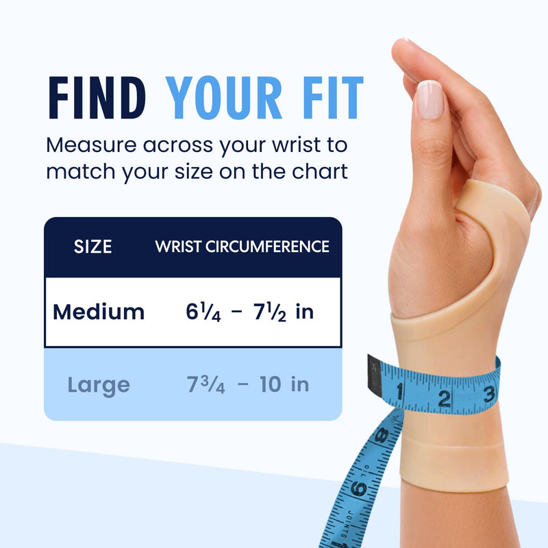 Dr. Frederick's Original Gel Wrist Brace - 4 ct - Mild Carpal Tunnel, Arthritis & Tendonitis Relief - Waterproof Fingerless Compression Sleeve - Fits Left & Right Hand - Men & Women - Medium