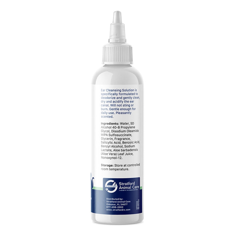 Stratford Pharmaceuticals Ear Cleaner & Drying Solution for Dogs & Cats w/Aloe Vera to Wash Debris, Wax, Odor & Irritation Relief, Sweet Pea Vanilla Scent, 8 oz - BeesActive Australia