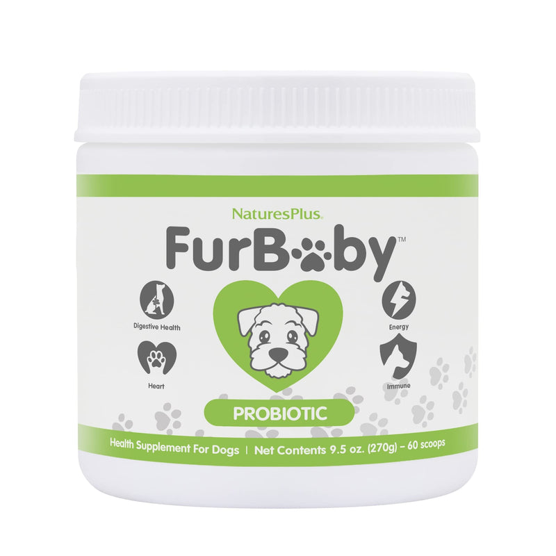 NaturesPlus FurBaby Probiotic for Dogs - 9.5 oz - Supports Digestive, Heart, Liver & Immune Health - 60 Servings
