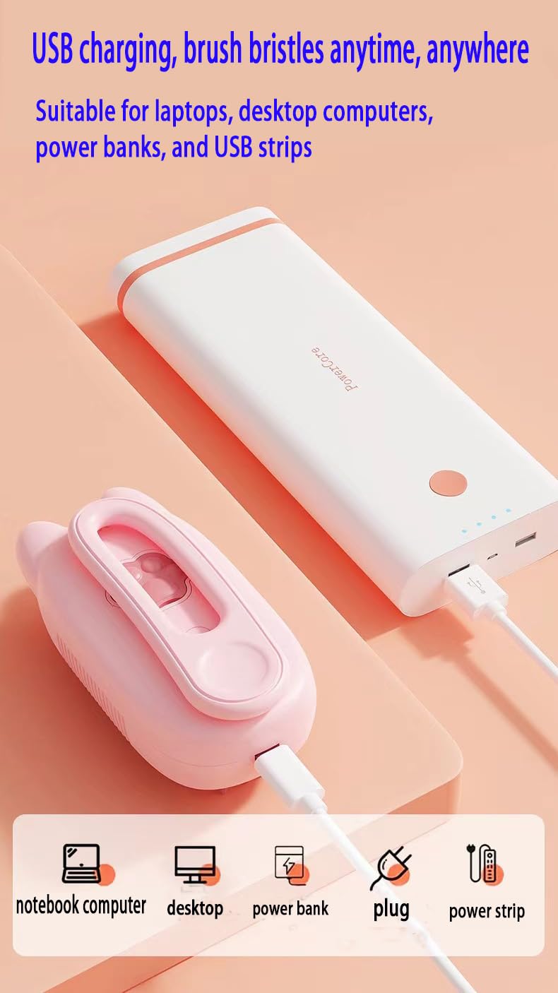 Steam Cat Brush Dog Brush for Shedding Rechargeable Cat Brush Unique Pet Brush The Handle Can be Rotated 360° (pink) pink - BeesActive Australia