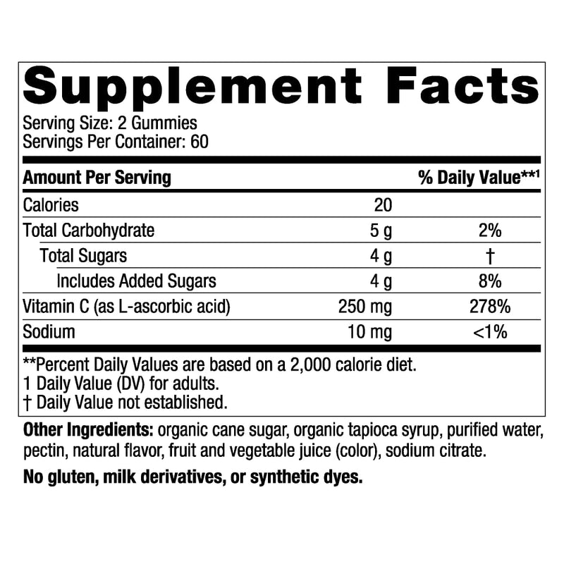 Nordic Naturals Vitamin C Gummies, Tart Tangerine - 120 Gummies - 250 mg Vitamin C - Immune Support, Antioxidant Protection, Child Growth & Development - Non-GMO, Vegan - 60 Servings 120 Count (Pack of 1) - BeesActive Australia
