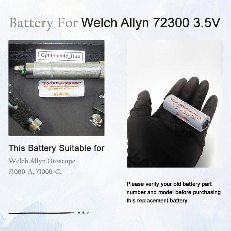 Rechargeable Battery Replacement for Welch Allyn 72300,Compatible with Portable Hand-held Rechargeable Handles