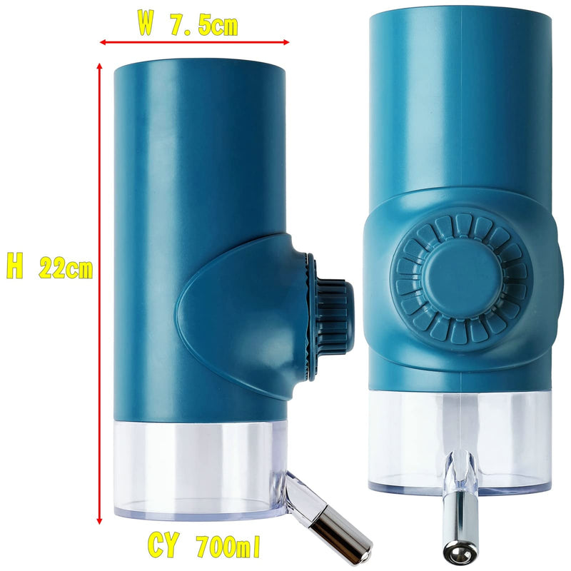 Dog Crate Water Bottle Stainless Steel Leak-Proof Ball 24oz Top Fill Dog Water Dispenser for Cage Dark Blue - BeesActive Australia
