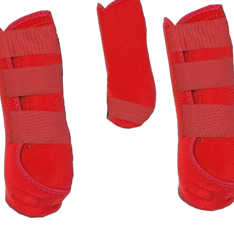 4X Horse Boots Front Hind Legs Guard Reusable Tendon Protector Leg Wraps Leg Protection for Training Equestrian Equipment, red