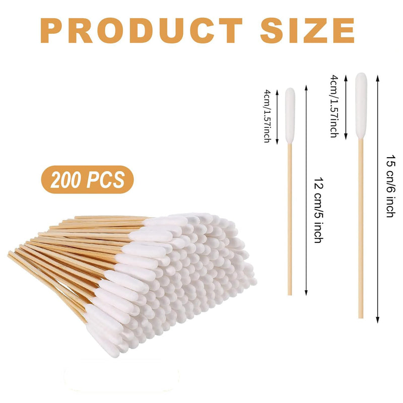 Pet Dog Ear Cleaning Swabs,200 Pieces 12cm/15cm Extra Large Cotton Buds for Dogs Cats,Dog Ears Cleaner Wipes Alternative for Wax Removal & Itchy Ears Relief,Pet Ear Cleaning Cotton Earbuds