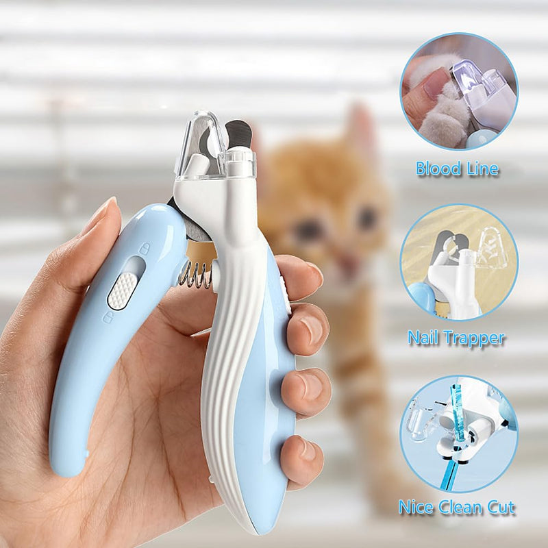 Claw scissors for cats with LED, claw trimmer for dogs, puppies, claw care cutters for pets, nail clippers with splash-proof safety protection - BeesActive Australia