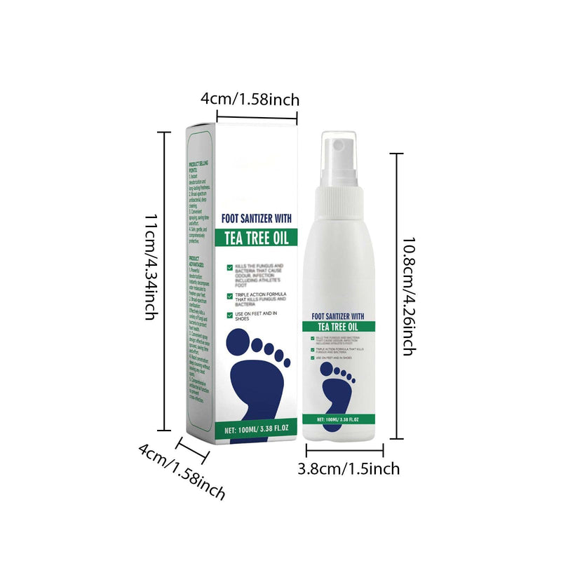 2PCS Foot Spray with Tea Tree Oil,Tea Tree Oil Spray for Foot,Clearing Foot & Shoe Spray,Refreshing and Comfortable