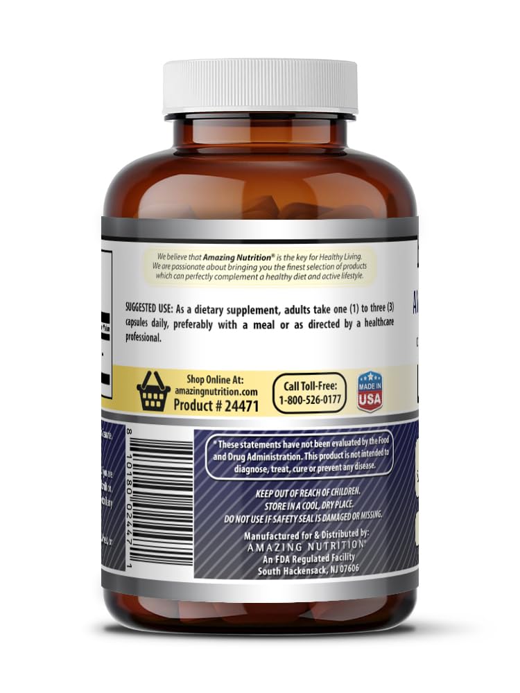 Amazing Formulas L-Proline 1500 Mg | Capsules Supplement | Non-GMO | Gluten-Free | Made in USA (1 Pack | 120 Count)