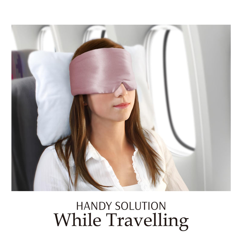 Zenssia 100% Mulberry Silk Sleep Mask Eye Mask for Man and Woman with Adjustable Headband, Full Size Large Sleep Mask & Blindfold for Total Blackout for All Night Sleep, Travel & Nap- Light Plum - BeesActive Australia