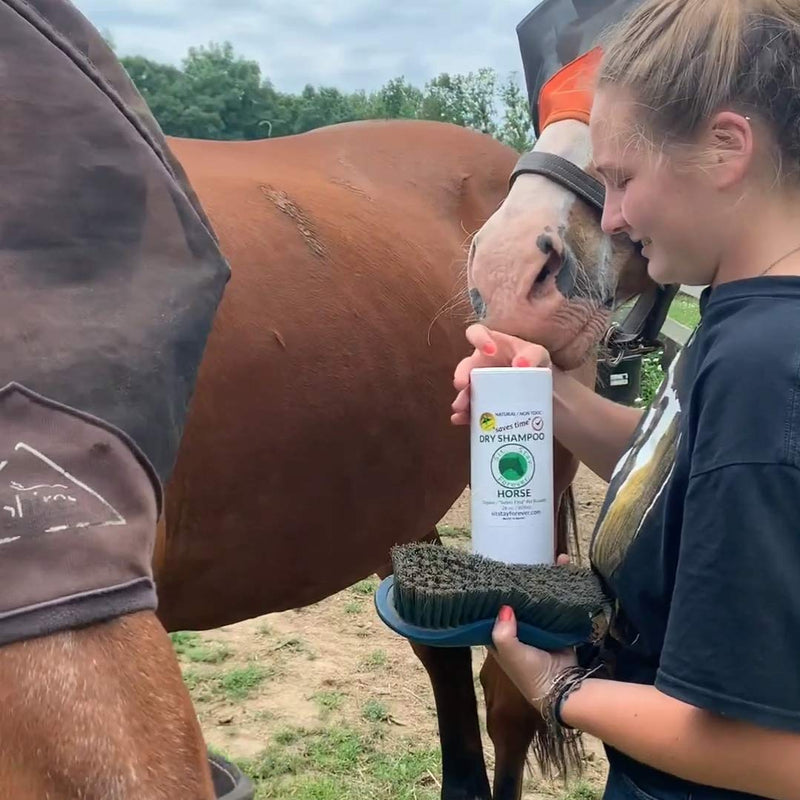 Dry Powder Shampoo for Horses, 28 oz, Cleaning and Deodorizing, Healing and Soothing, Shaker Bottle, No Water, Talc Free, Made in MAINE - BeesActive Australia