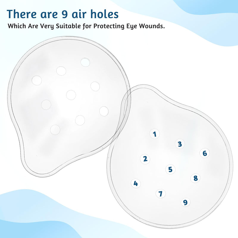 9-Hole Plastic Eye Patch, 2 Pcs Clear Eye Patches Breathable Ventilated Eye Covering After Surgerys Eye Protection for Cataract Recovery Cover 1 Count (Pack of 2) - BeesActive Australia