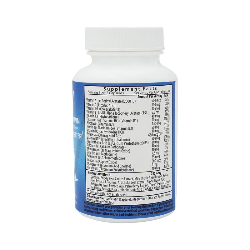 Bottle - Multivitamin Formulated for Better Mornings – Live & Feel Better with Milk Thistle, Prickly Pear Cactus, B & C Vitamins, & More- 30 Servings 60 Count (Pack of 1)