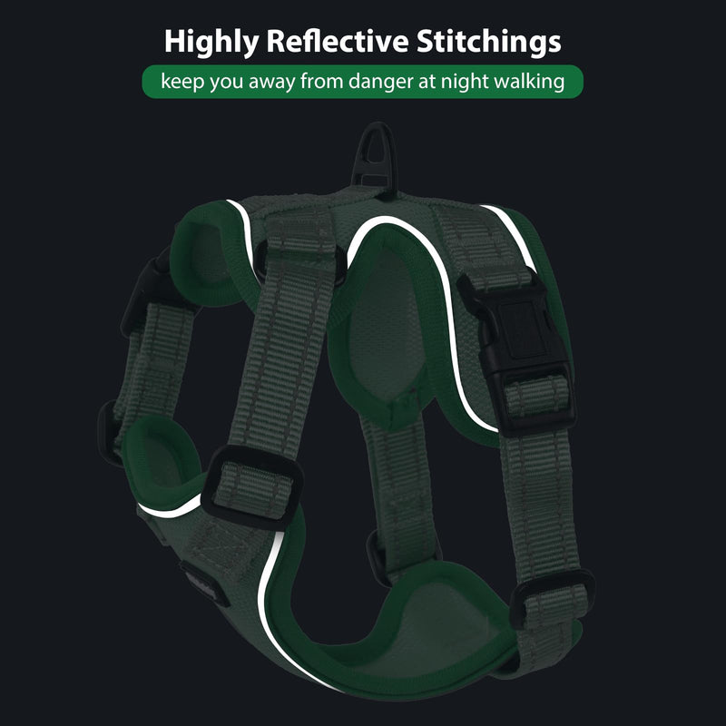 Rttochfy Cat Harness and Leash Set, Adjustable and Reflective Cat Vest, Escape Proof Kitten Harness, Easy to Put on with 3 Buckles for Cats Walking (Green, M (Chest: 15.5" - 18.5")) M (Chest: 15.5" - 18.5") Green - BeesActive Australia