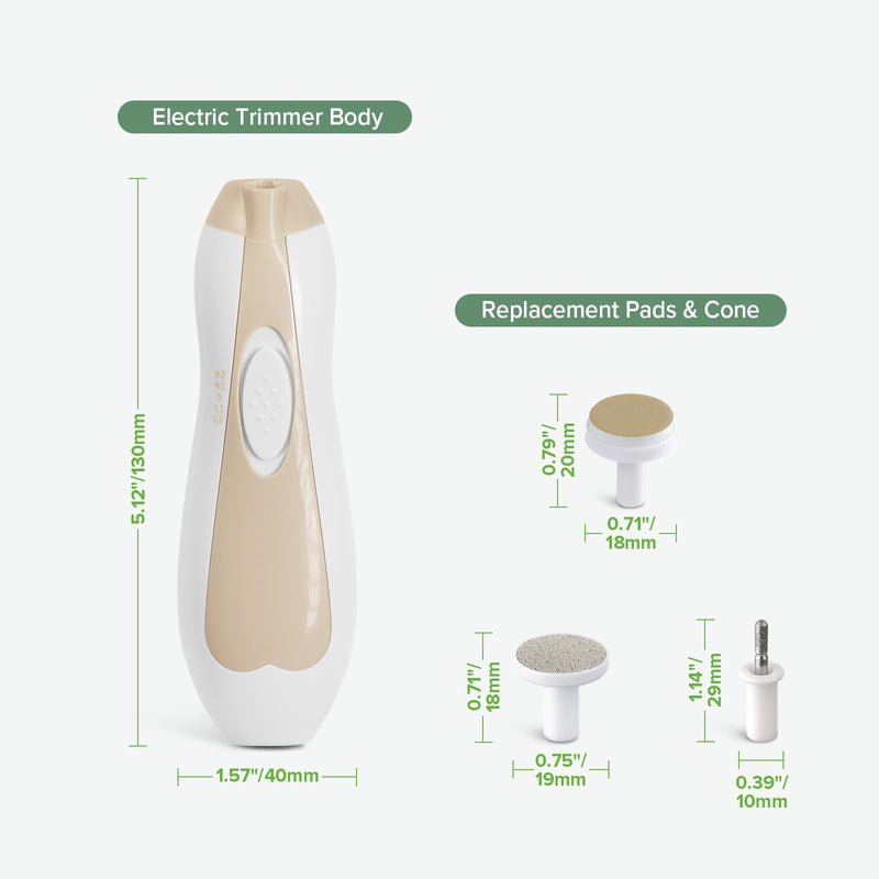 haakaa Baby Nail Trimmer Electric Baby Nail Clippers Kit for Newborn, Toddler or Adults Fingernails and Toenails Care, Baby Nail Care Set & Extra 4 Replacement Pads Combo - Acorn - BeesActive Australia