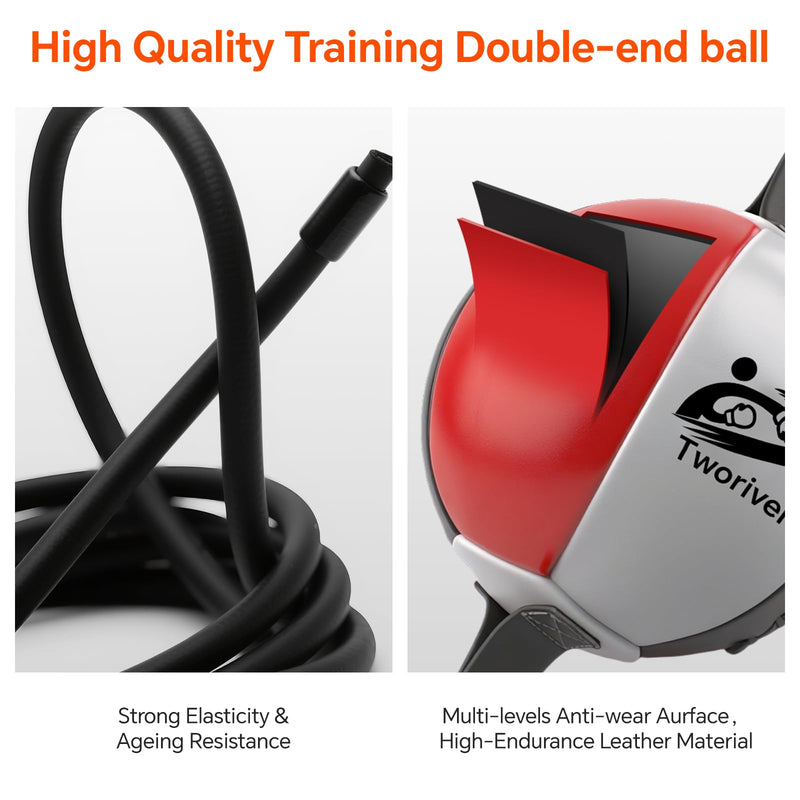 Double End Bag Boxing, Adjustable Cords Punching Bag Boxing Ball Speed Reflex Bags, Home Gym Punching Training Equipment Set for Reaction Agility Hand Eye Coordination, Good for Adults & Kids