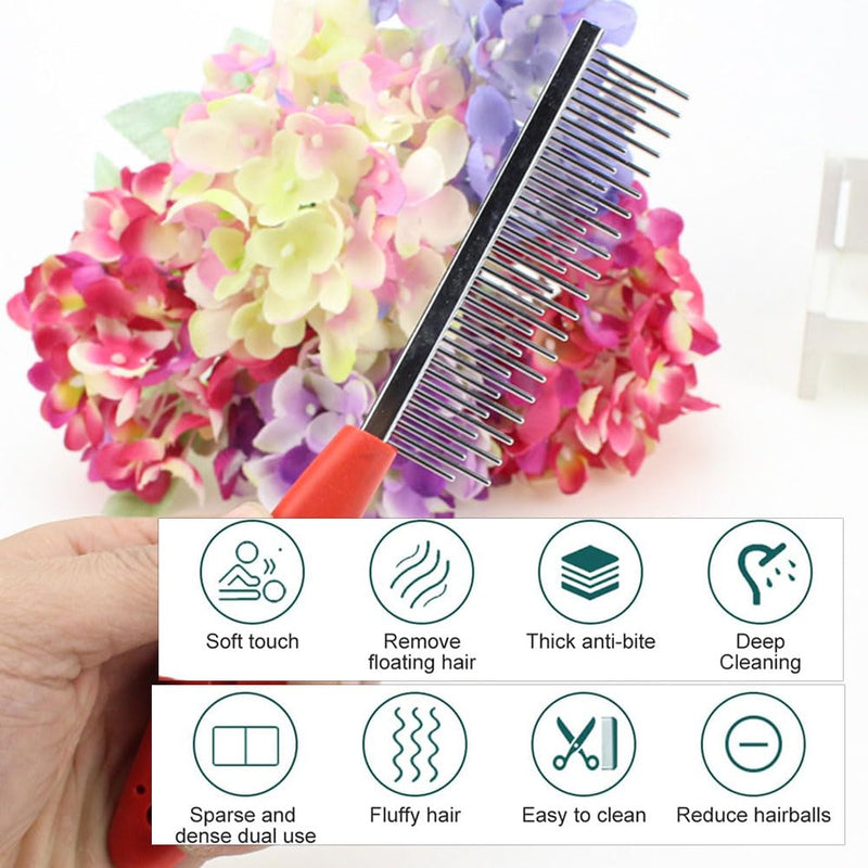 Pets fur detangler comb, stainless steel pet care comb, fur comb cat, dog comb, cat comb, flea comb for cats, detangling comb dog, cat comb with double-sided metal, combination comb for dogs, 1 piece - BeesActive Australia