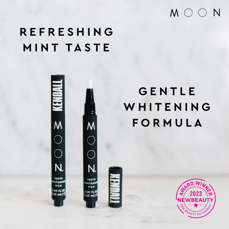 MOON Teeth Whitening Pen, Elixir III by Kendall Jenner, Brush Every Tooth White, On-The-Go Whitener for A Brighter Smile, Gentle on Sensitive Teeth, 30+ Uses, Vegan, Vanilla Mint Flavor - BeesActive Australia