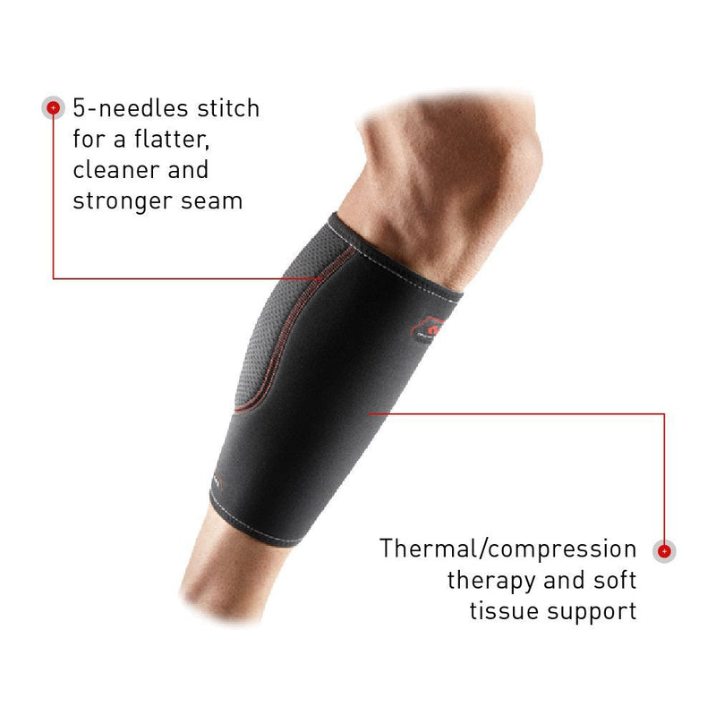 McDavid Calf Compression Sleeve for Men and Women – Latex-Free Light Support for Shin Splints, Varicose Veins, Calf Strains – for Running, Walking, Hiking Large Black