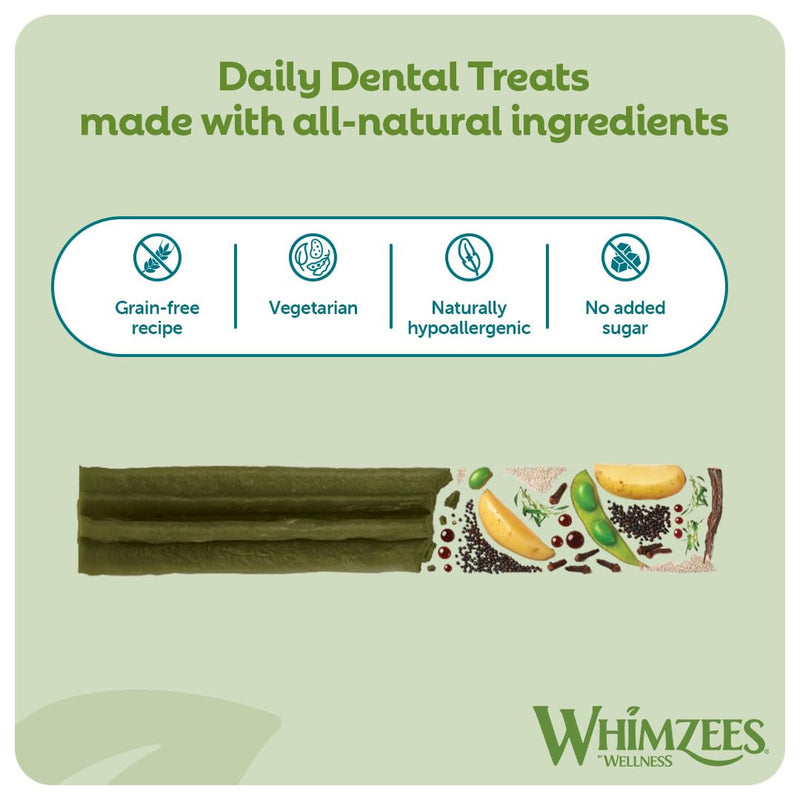 WHIMZEES Stix L, 6 Pieces – Dog Dental Stix, Size L, Dog Dental Sticks for Large Breeds, Natural and Grain Free, Rawhide-Free, Vegetarian, No Added Sugar Large Breed (18-27kg) Value Bag - 7 pieces