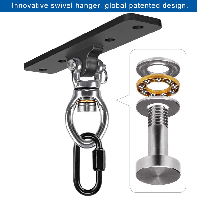 Kipika Heavy Bag Hanger Wall Mount Punching, Rotatable Heavy Duty Boxing Bag Bracket for Home Gym Indoor, Adjustable Length for Kickboxing Bag, Muay Thai Bag,Speed Bag B-Black