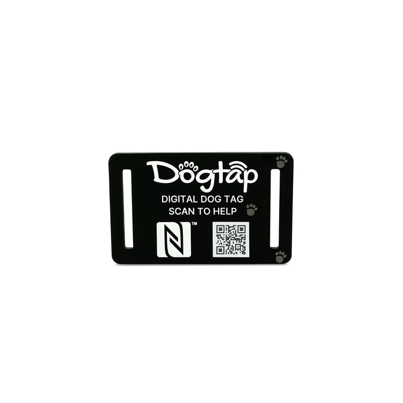 DOGTAP Light Small - The intelligent dog tag with NFC chip, 50x30mm black - BeesActive Australia