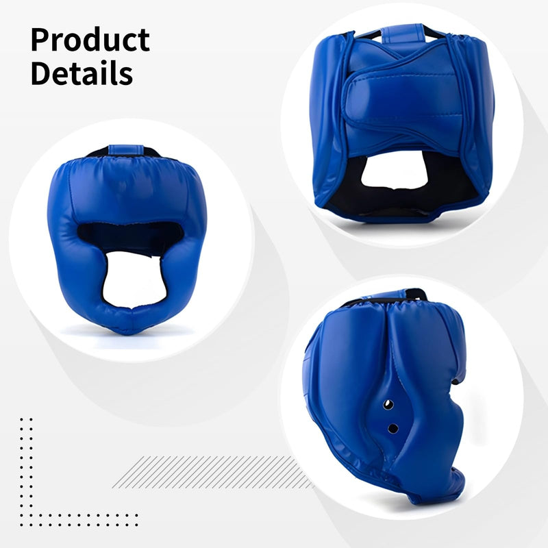 2 Pcs Boxing Headgear, Training Boxing Headgear for Men, Adjustable Size, Ideal for Kickboxing, MMA, Taekwondo, Blue and Black