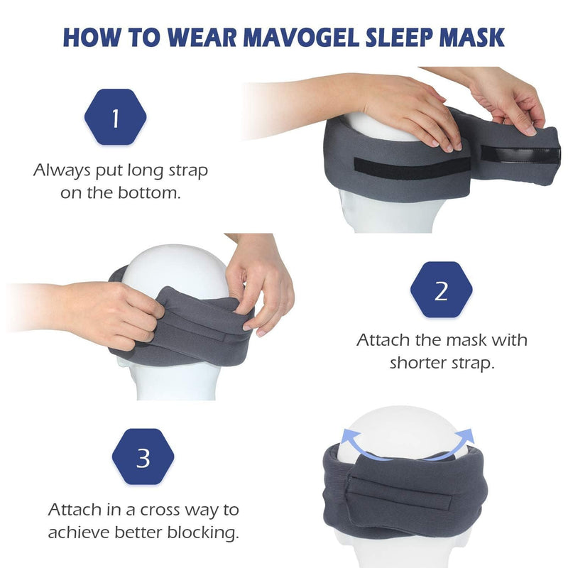 Mavogel Sleep Mask, Modal Material Eye Mask for Sleeping, Ultra Soft Skin Friendly Full Eye Covers for Women Men, Light Blocking Sleeping Mask for Travel Yoga Nap, Fully Adjustable Strap, Dark Grey 1 Count (Pack of 1)