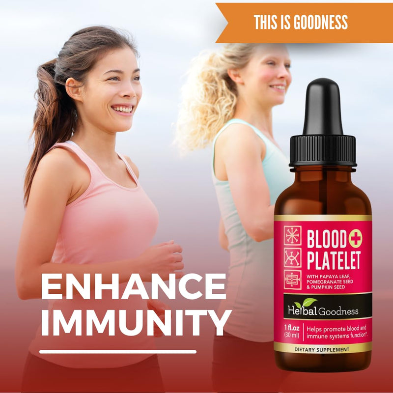 Herbal Goodness Papaya Leaf Blood Platelet Liquid Supplement, Tincture 1oz | Natural Blood Platelet Boost & Immune Support, Bone Marrow - Blood Cleanse Formula - Made in USA 1 Ounce Fl (1 Pack)