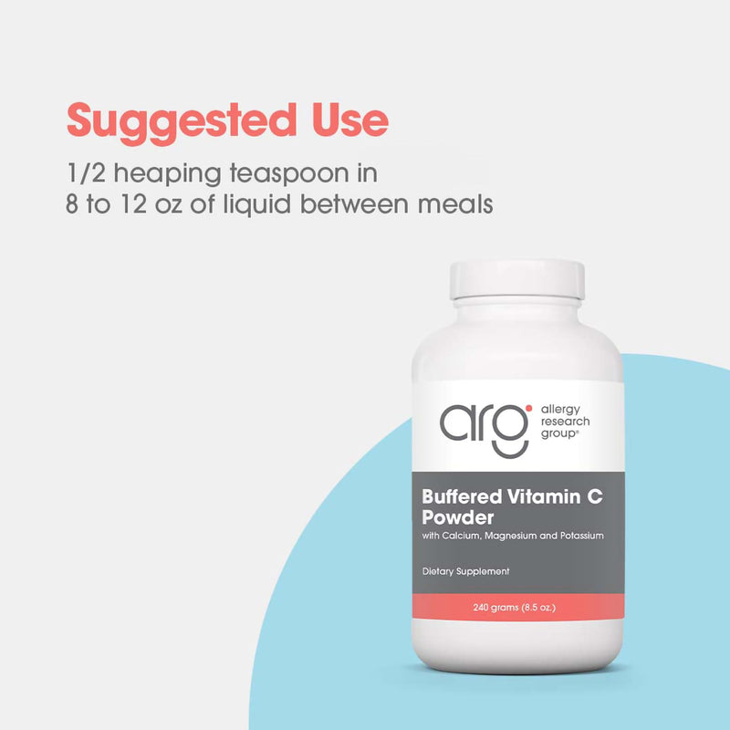ARG Buffered Vitamin C Powder, Immune Support, 8.5 oz | Ascorbic Acid with Calcium, Magnesium and Potassium for Antioxidant and Immune Support, Non-GMO and Gluten-Free, 102 Servings