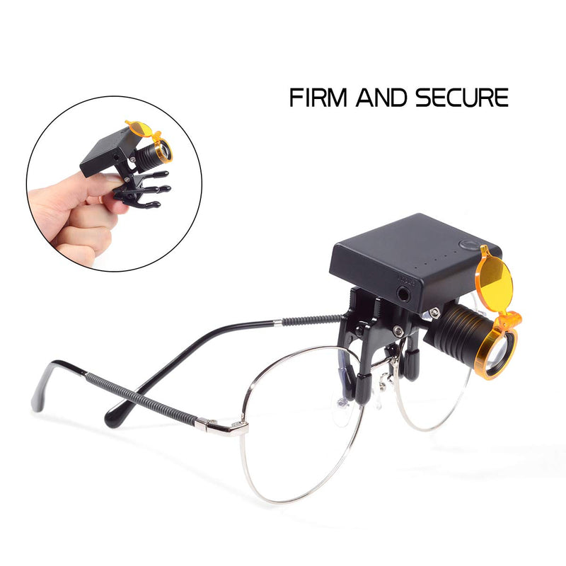 US 3W Light LED Headlamp with Optical Filter,Universal Clip Compatible with All Loupes and Safety Glasses DY-010
