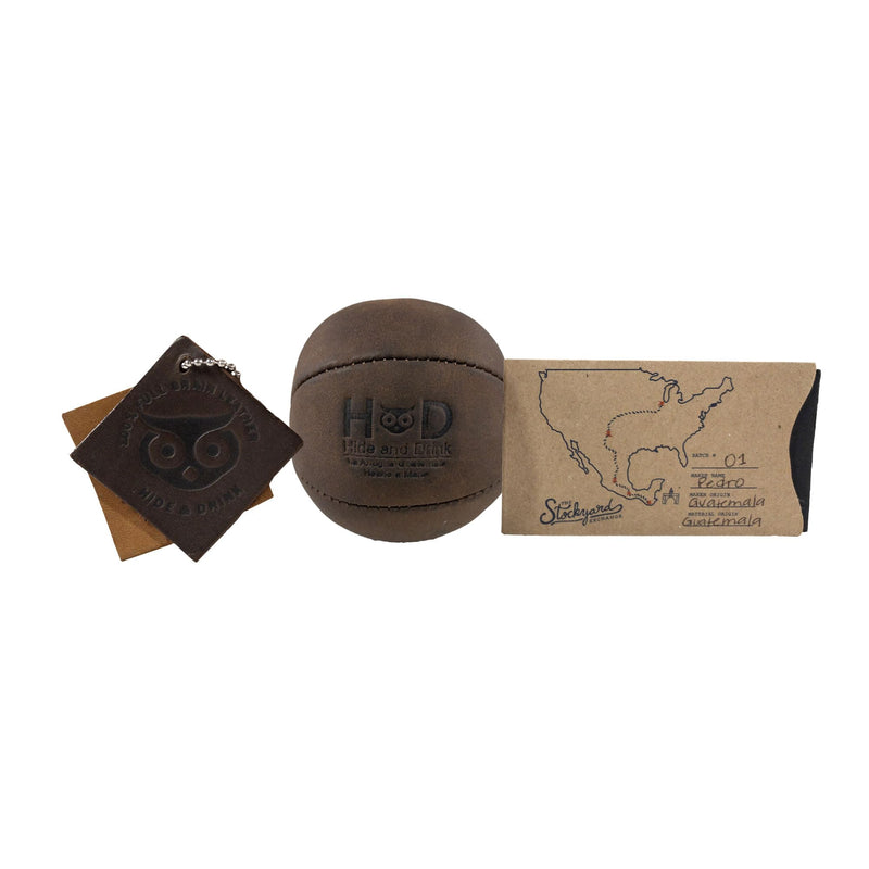 Hide & Drink, Stress Ball, Relieve Fidgeting and Anxiety, Exercise Hand, Squishy Tension Accessory, Great for the Office, Classic Style, Full Grain Leather, Handmade, Bourbon Brown