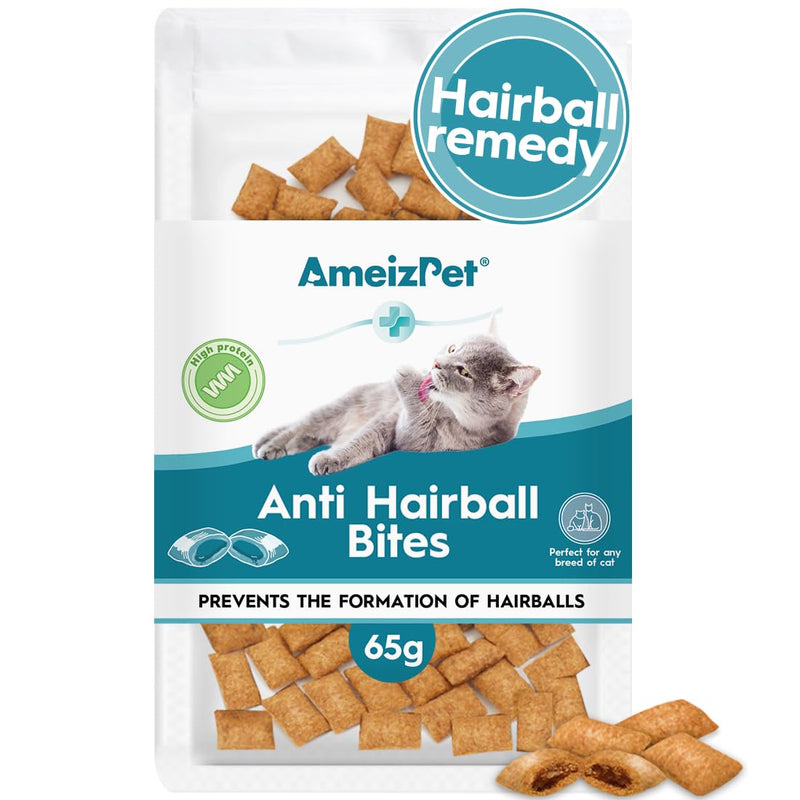AmeizPet Anti Hairball Treats, Hairball Remedy For Cats, Cat Biscuits Hairballs Treatment - Crunchy Hairballs Cat Biscuits 65 g (2.3 oz) 65 g (Pack of 1)
