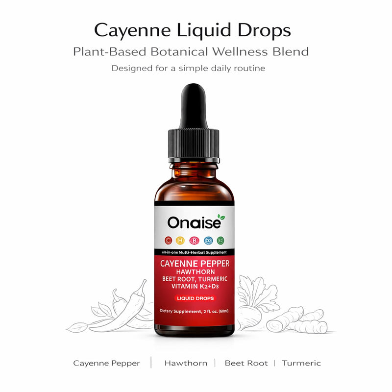 Cayenne Drops – Plant-Based Liquid Wellness Blend with Beetroot Hawthorn Turmeric and Vitamins D3 K2 – Clean Daily Routine Formula for Balanced Lifestyle (2) 2