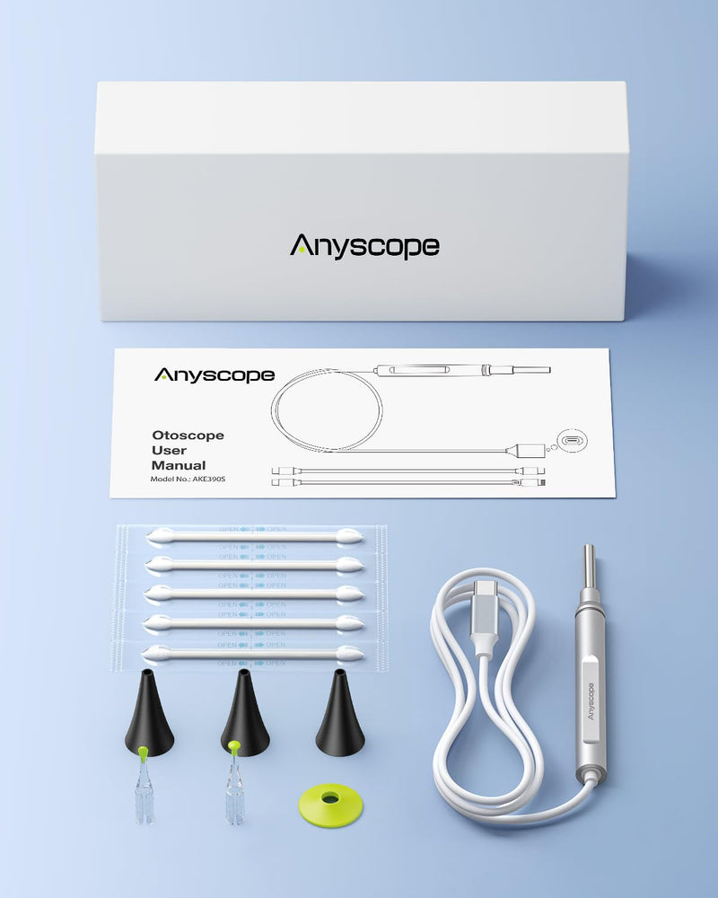 Digital Otoscope Compatible with iPhone and Android Devices, HD Ear Camera with Ear Wax Removal Tools, Video Ear Scope Otoscope with Light, Capture Photos and Videos (Silver) Silver - BeesActive Australia