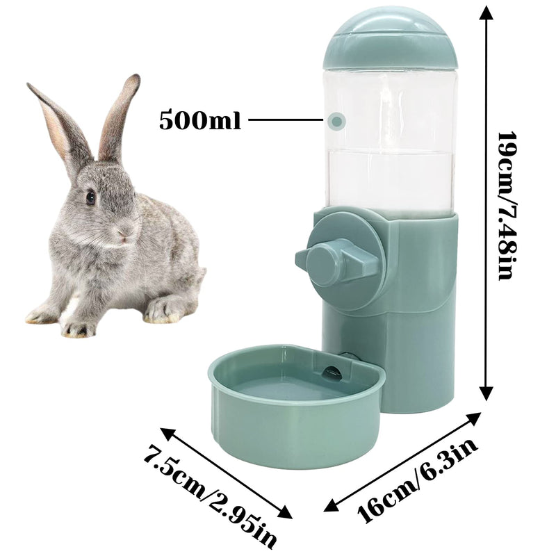 Hamiledyi Rabbit Water Bottle 17oz Bunny Hanging Automatic Water Dispenser Chinchillas Feeder Water Bowl Small Animal No Drip Plastic Water Dispenser for Guinea Pigs Chinchillas Hedgehogs Ferrets 2Pcs - BeesActive Australia