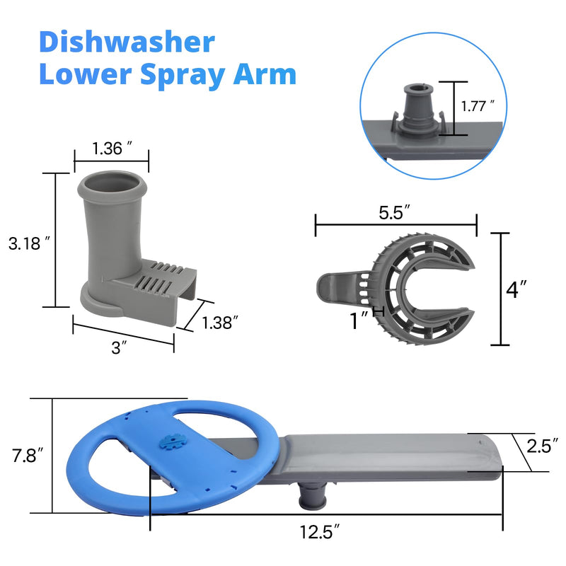 5304507158 Dishwashers Spray Arm Assembly Fit for Frigidaire Dishwashers Lower Wash Arm Assembly with 5304518968 Dishwasher Lower Spray Arm Support and 5304506518 Dishwasher Trap Drain Filter - BeesActive Australia