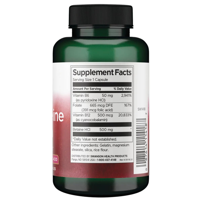 Swanson Homocysteine Cardiovascular Formula, 120 Capsules, 2 Pack | Protects Cardiovascular Health, Features Vitamins B-12, B-6 and Folic Acid, Supports Healthy Homocysteine Levels 120 Count (Pack of 2)