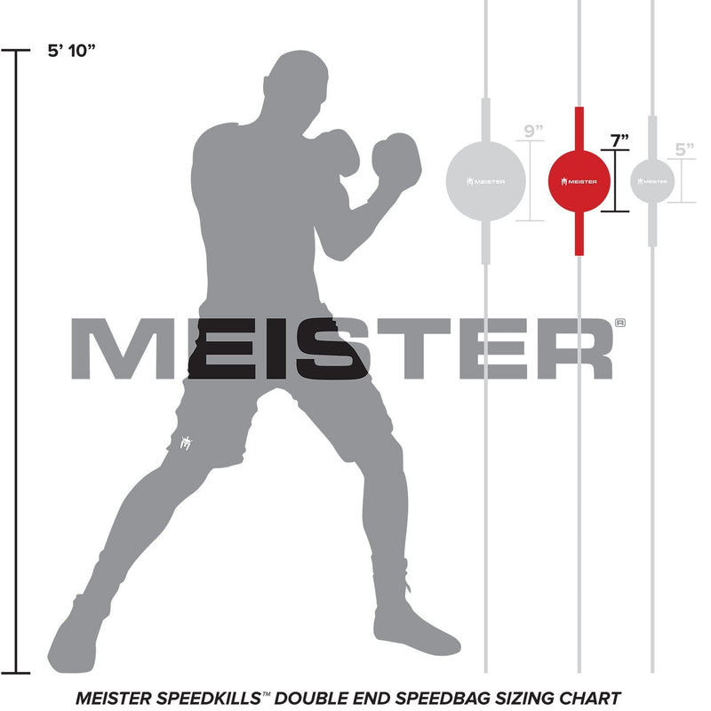 Meister SpeedKills Double-End Leather Speed Bag w/Bungees & Lightweight Latex Bladder Medium (7.0") - BeesActive Australia