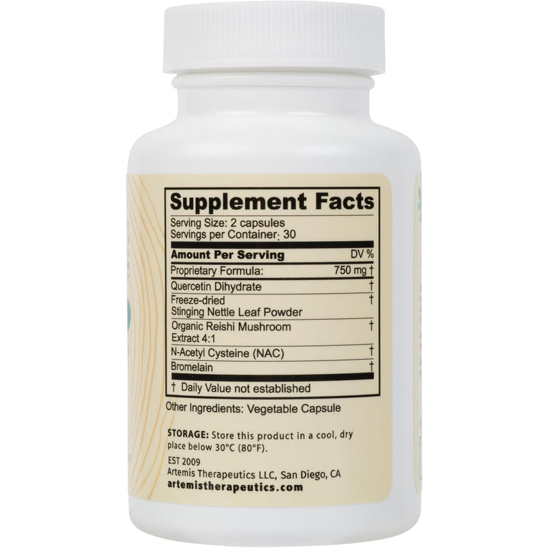 Lucidia Quercetin with NAC, Bromelain, Reishi & Stinging Nettle - Immune Support & Seasonal Wellness - Practitioner Formulated, Non-Drowsy Supplement, 60 Capsules