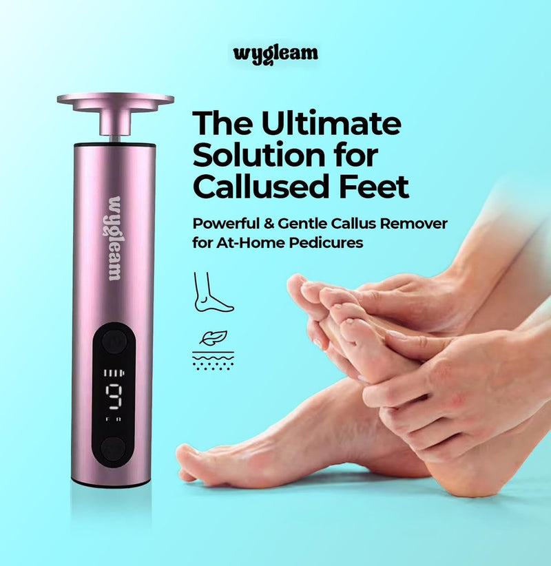 2-in-1 Electric Callus Remover and Nail File Drill Kit for Flawless Feet & Nails - 3 Speeds, Rechargeable, Professional at-Home Pedicure & Manicure Tool Pink