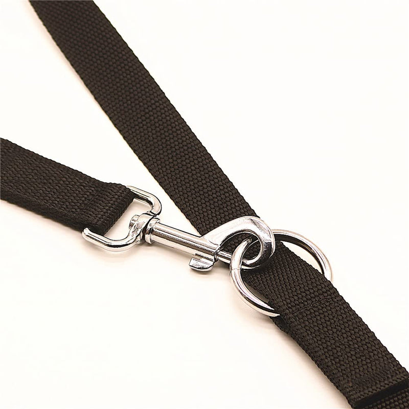 8.4FT Long Black Nylon Multifunctional Double-Ended Dog Leash Hands Free Dog Leash Adjustable Puppy Lead Rope for Medium Large Dogs - BeesActive Australia