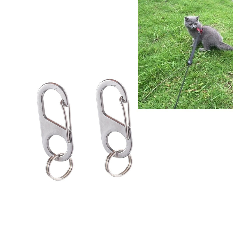 POPETPOP Pack of 2 dog tag clips for dogs and cats collars and harnesses (silver) - BeesActive Australia