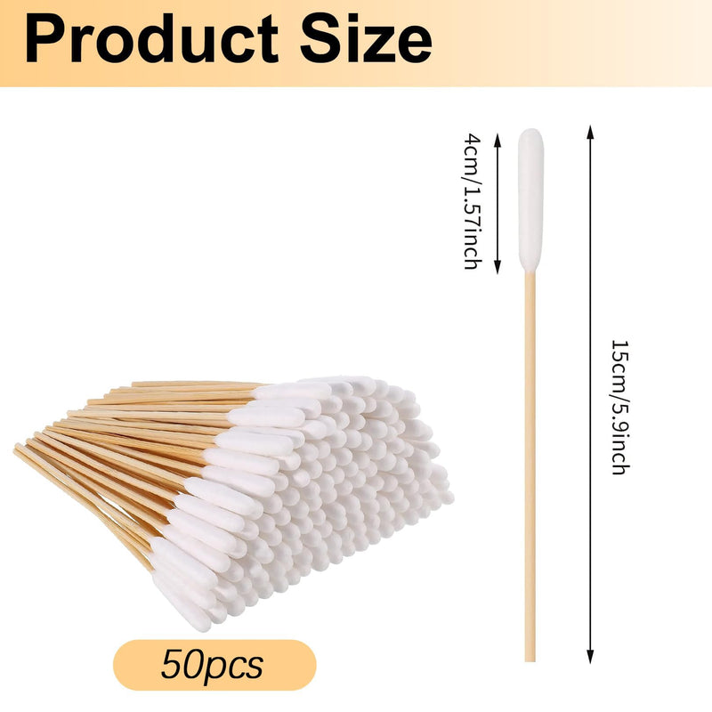 Large Ear Buds Cotton for Dogs & Cats – 50 Pcs Pet Ear Cleaner Cotton Buds, Long Cane Cotton Buds for Deep Ear Wax Removal, Gentle Infection Care for Dog and Cat, 5.9 Inch (15cm) Long