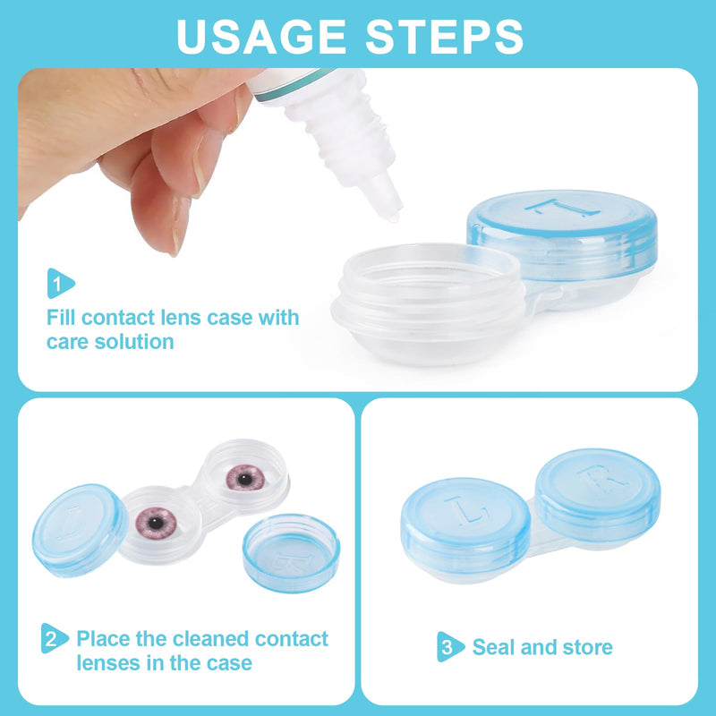 50 Pack Contact Lens Cases, Transparent Contact Cases Bulk in 5 colors, Cute Contact Lenses Case Leak-proof, Eye Contact Case for Home and Travel - BeesActive Australia