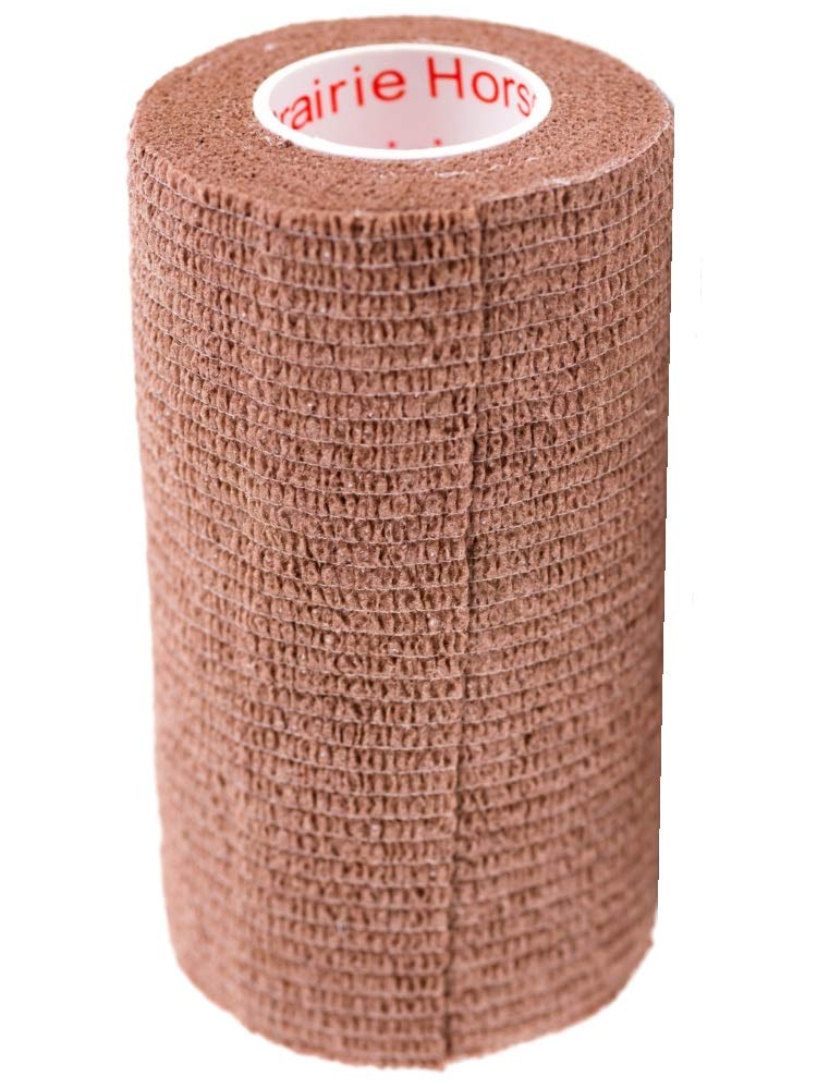 3 Inch Vet Wrap Tape Bulk (Brown) (Pack of 12) Self Adhesive Adherent Adhering Flex Bandage Grip Roll for Dog Cat Pet Horse 12 Rolls Brown - BeesActive Australia