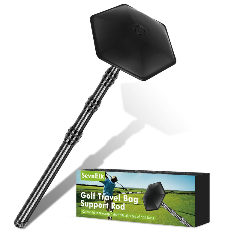 Carbon Fiber Golf Travel Bag Support Pole - Anti-Extrusion Cover and Lightweight Travel Golf Bag Support Rod, Stiff Arm for Golf Travel Bag black