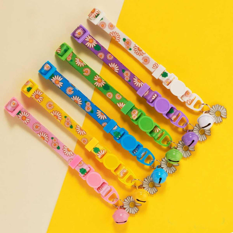 XS Dog Collar with Bell,XSmall Puppy Collars Floral Flower Print Female Cute Adjustable Buckle for XXS Extra Small PuppiesTiny Little Cats Boy Girl Pet Kitten Yorkie Purple X-Small (Pink) Pink