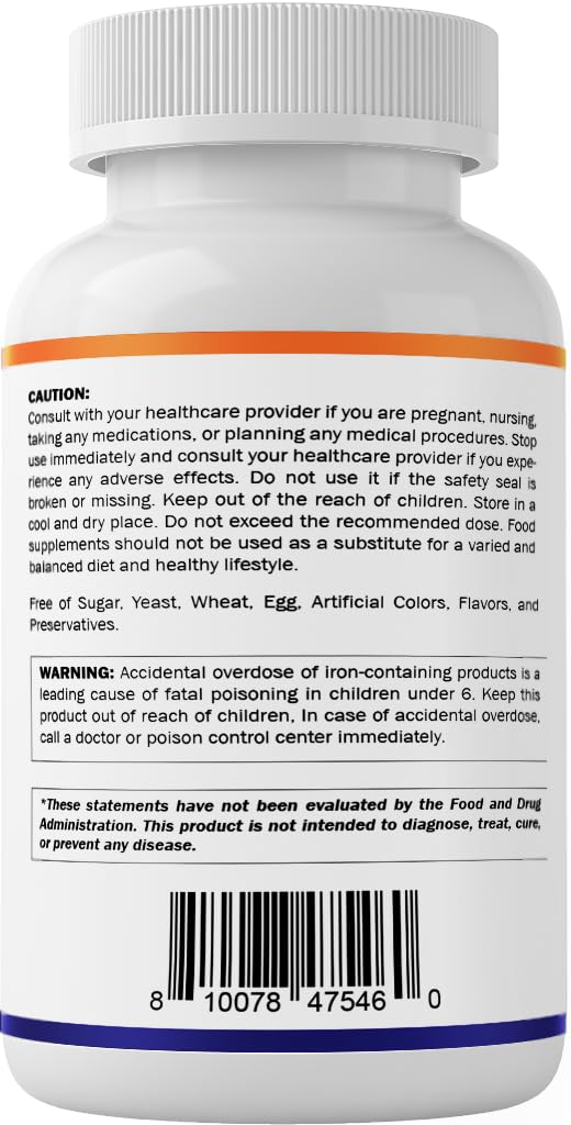 Vitamatic Ferrous Gluconate 324 mg + Vitamin C 100 mg - No Artificial Color Additives - Gentle on Stomach - 250 Tablets - Made in USA