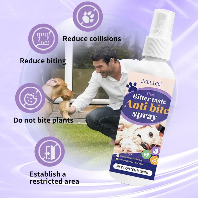 Pet Training & Deterrent Spray - Natural Bitter Formula to Stop Chewing, Set Boundaries, Indoor/Outdoor Use, Safe for Pets & Furniture, 3.4 fl oz (100ml)