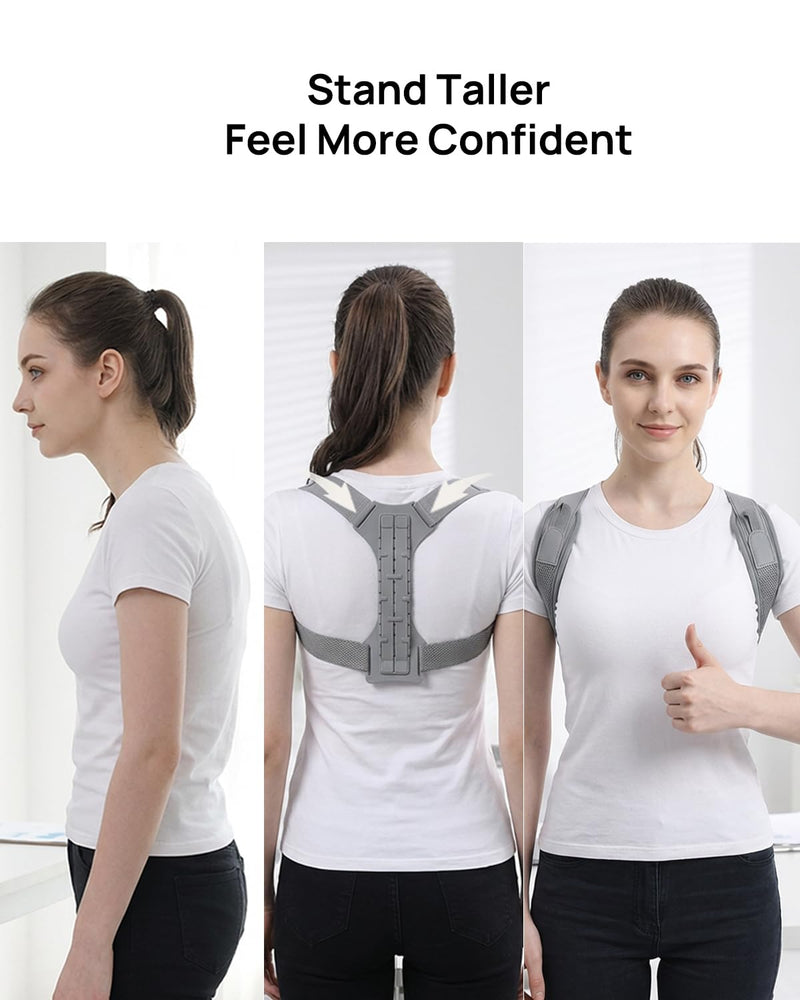 OFIR Upper Back Brace Posture Corrector for Women Office Professionals, Shoulder & Back Straightener for Anti-Slouch Support, Reinforced Back Panel, Breathable Diamond-Lattice, Wider Straps, Quick-Adjust Fit